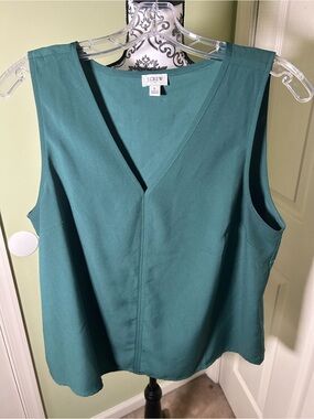 J. Crew Teal V-Neck Sleeveless Camisole